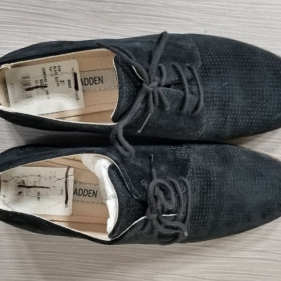 Steve Madden Derby, Black Suede, Womens Size 6.5 / 37 - Picture 8 of 10
